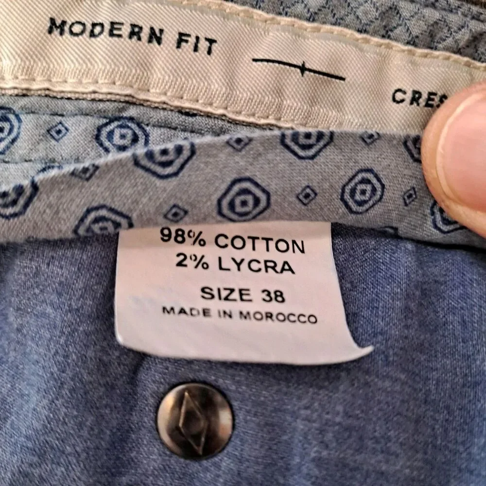 Ballin Crescent Men's Supima Twill Pants Size 38 (36 X 34) Modern Fit Perma